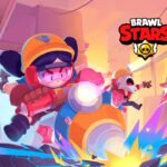 A imagem mostra diversos Brawlers explorando uma mina enquanto utilizam uma grande perfuratriz para abrir caminho entre rochas e cristais. O cenário industrial é repleto de máquinas, explosões e minerais brilhantes, transmitindo uma atmosfera de aventura e ação, onde os personagens enfrentam desafios em busca de recursos valiosos no universo de Brawl Stars.